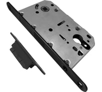 Защелка врезная Trodos SD600ET с фиксацией под цилиндр с овальной планкой, магнит, черный 202146