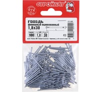 Финишные гвозди Стройбат 1,8x30 белый цинк 0,1 кг 112501