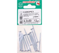 Универсальные саморезы Стройбат 4,0x50 белый цинк 13 шт 014011