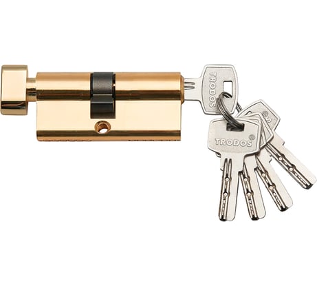 Механизм цилиндровый Trodos ЦМВП 70(30в/40) сплав ЦАМ 5 ключей, золото 208230