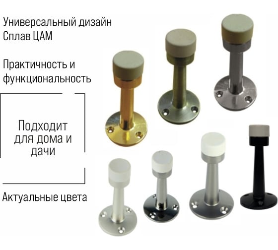 Упор дверной Trodos "3055" L72, черный никель 205125