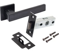 Комплект ручка и защелка Аллюр АРТ "ЛАНА" BL/BL+L45-8 BL (86150/S45) матовый черный 15709