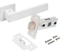 Комплект ручка и защелка Аллюр АРТ "ЛАНА" W/W+L45-8 W (86110/S45) матовый белый 15715