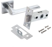 Комплект ручка и защелка Аллюр АРТ "ТИНА" SC+L45-8 SC (8890/S45) матовый хром 15719