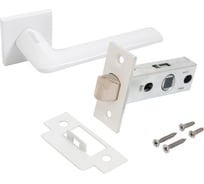 Комплект ручка и защелка Аллюр АРТ "ТИНА" W+L45-8 W (88110/S45) матовый белый 15721