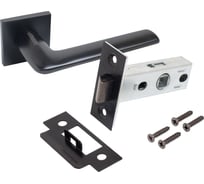 Комплект ручка и защелка Аллюр АРТ "ТИНА" BL+L45-8 BL (88150/S45) матовый черный 15717