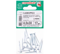Универсальные саморезы Стройбат 4,0x30 белый цинк 17 шт 013981