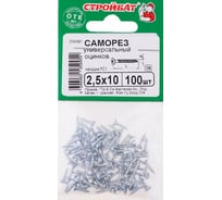 Универсальные саморезы Стройбат 2,5x10 белый цинк 100 шт 305790