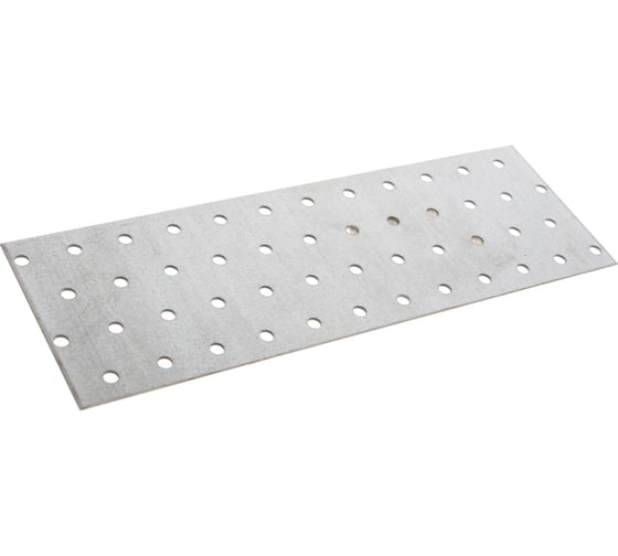 Перфорированная пластина ПС Стройбат 80х240х2,0 мм белый цинк 1 шт 267690 1