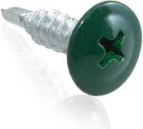 Саморезы для тонких пластин с буром Стройбат 4,2x16 темно зеленый/белый цинк 20 шт 226820