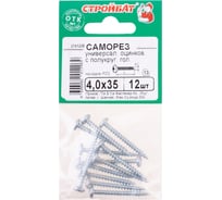 Универсальные саморезы пкр. Стройбат 4,0x35 белый цинк 12 шт 064391