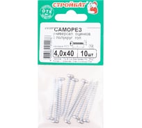Универсальные саморезы пкр. Стройбат 4,0x40 белый цинк 10 шт 064381