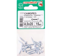 Универсальный саморез Стройбат с крестообразным шлицем 4,0x20 белый цинк 750 шт 64421
