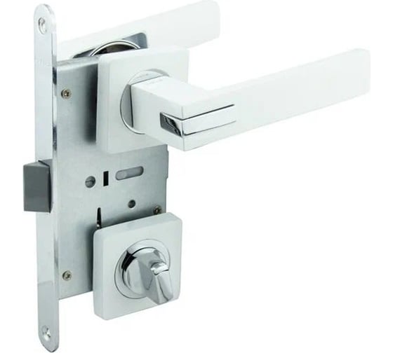 Защелка с ручками MARLOK 96/5291 WC межосевое 96 мм (Тип 6) WW (глянцевый белый) 029757 1