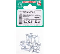 Универсальные саморезы Стройбат 4,0x20 белый цинк 23 шт 013961