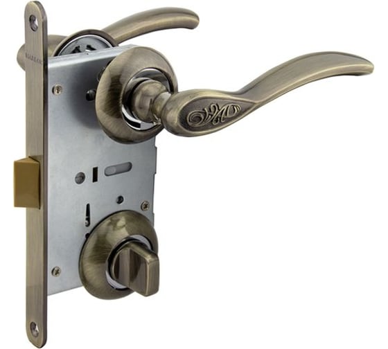 Защелка с ручками MARLOK 96/5413 WC межосевое 96 мм (Тип 6) АВ (бронза) 004886 1