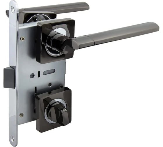 Защелка с ручками MARLOK 96/5219 WC межосевое 96 мм (Тип 6) BN (черный никель) 016152 1
