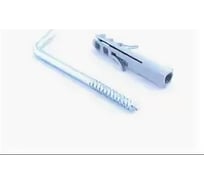 Г-образный крюк Стройбат с дюбелем 6 мм белый цинк 6 шт 244071