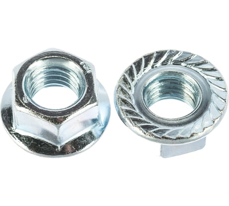 Гайка с фланцем Стройбат DIN 6923 М12 белый цинк 3 шт 335160