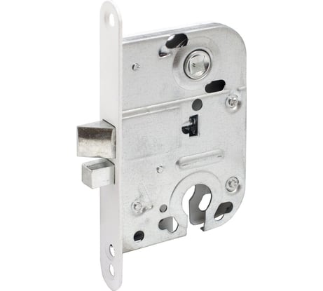 Врезной замок Аллюр 2018 WW белый, б/о, б/ручки 14142