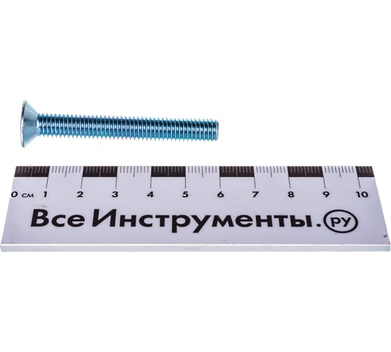Потайной винт Стройбат DIN 965 М8x60 белый цинк 3 шт 306920