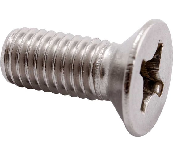 Винт потай Доброганая головка нержавеющая сталь, 6x40 мм, DIN 965, А2, 200 шт. ЦБ-00033479 1