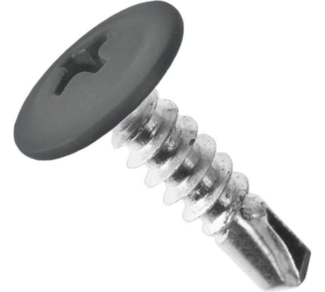 Саморез с пресс-шайбой Доброга 4,2x16 цинк, сверло, 1000 шт. RAL7024 Серый графит ЦБ-00019683