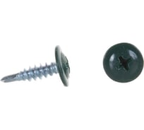 Саморез с пресс-шайбой Доброга 4,2x19 цинк, сверло, 1000 шт. RAL6005 Темно-зеленый ТД-00015466