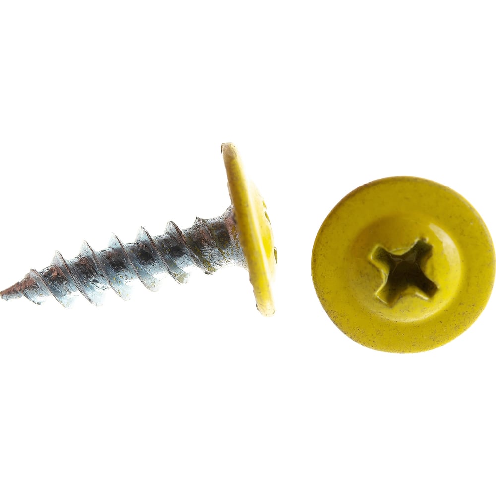 Саморез с пресс-шайбой Доброга 4,2x16 цинк 1000 шт. RAL1018 Желтый ЦБ ...