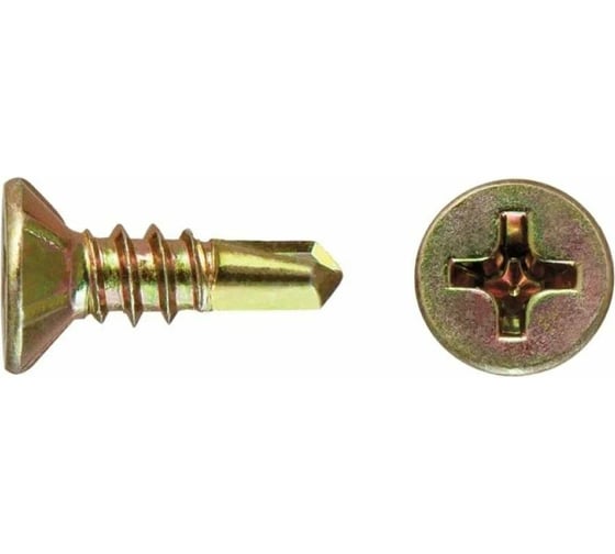 Саморез оконный Доброга 3,9x13, желтый цинк,, сверло, 25000 шт. ЦБ-00024135