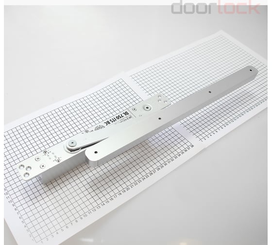Доводчик врезной Doorlock DL750ITS BC EN3-6 серебристый, с регулируемым усилием закрывания, регулируемый тормоз открывания, с фиксацией 75588