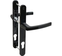 Комплект ручек БУЛАТ РФ 85.25.02.9005 УРАЛ черная, с пружин. м/о 85, "под пальчики" для узкопроф. 15996