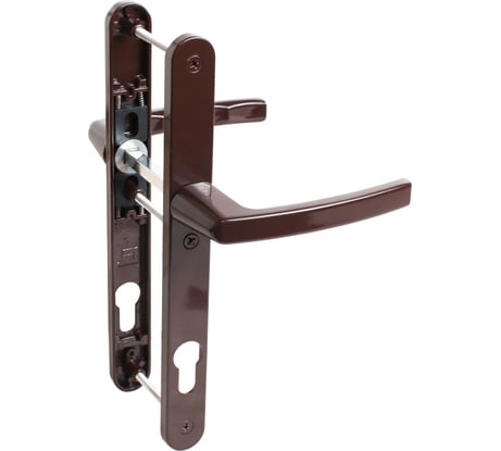 Комплект ручек БУЛАТ РФ 92.25.02.8017 УРАЛ коричневый, с пружин. м/о 92, "под пальчики" для узкопроф. 15993