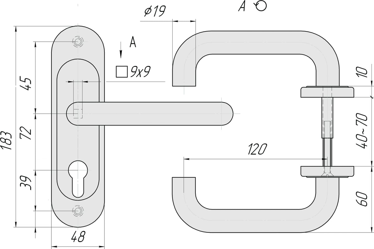 Ручка на планке CRIT Р72-4949У-Хш 00338