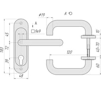 Ручка на планке CRIT Р72-4949У-Хш 00338