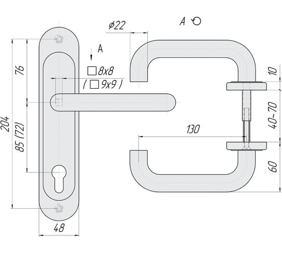 Ручка на планке CRIT Р85-5858У-Хш 00350