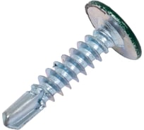 Крашеный саморез с пресс-шайбой со сверлом КВАДРА 4.2x19 мм, RAL 6005, уп. 20 шт. 600519220812