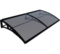 Козырек (навес) защитный ВПМ усиленный профиль, двойной, черный, ПК сотовый темный 6 мм 6189168