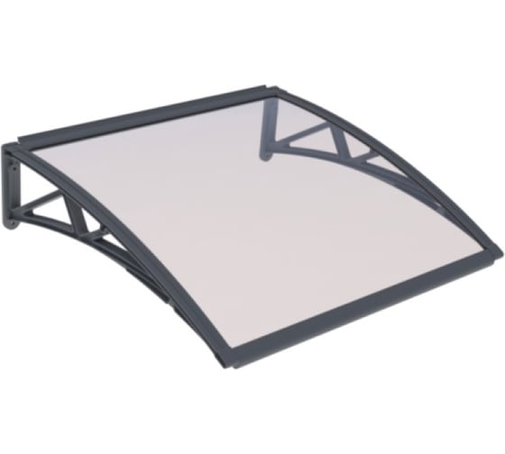 Козырек (навес) защитный ВПМ одинарный, серый, ПК сотовый прозрачный 6 мм 6188950 1