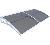 Козырек (навес) защитный ВПМ усиленный профиль, двойной, белый, ПК сотовый темный 6 мм 6189162