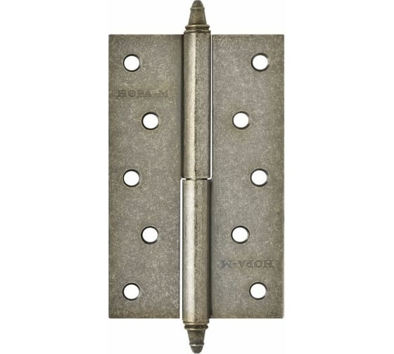 Петля НОРА-М 610-5" застар.серебро левая 125x75x2.5 5454