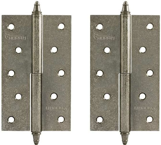 Петля НОРА-М 610-5" застар.серебро левая 125x75x2.5 5454 1