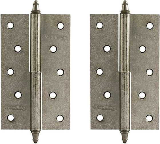 Петля НОРА-М 610-5" застар.серебро правая 125x75x2.5 5464