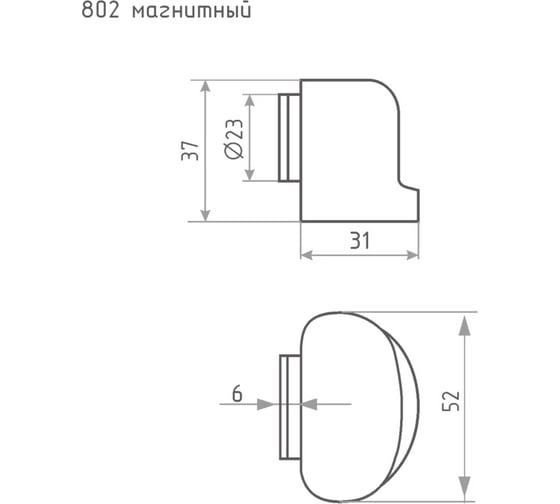 Магнитный ограничитель НОРА-М 802 матовый никель 8873