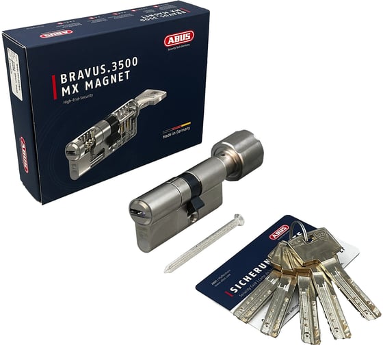 Механизм цилиндровый ABUS BRAVUS 3500 MAGNET 65(30x35) ключ/ключ MX PRO NI, 5 ключей 11002318