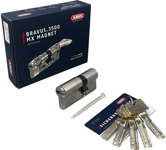 Механизм цилиндровый ABUS BRAVUS 3500 MAGNET 90(45x45) ключ/ключ MX PRO NI, 5 ключей 11000259 1