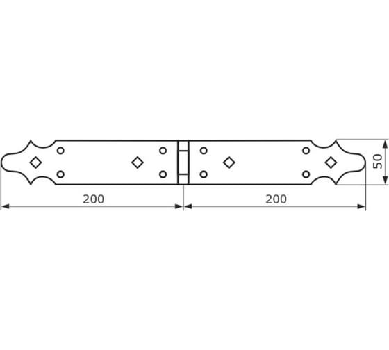 Петля фигурная Дверной Страж 200x200 мм, черная ДС74148