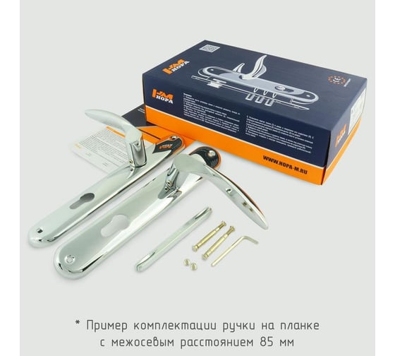 Дверная ручка на планке НОРА-М N100-85 мм золото 11980