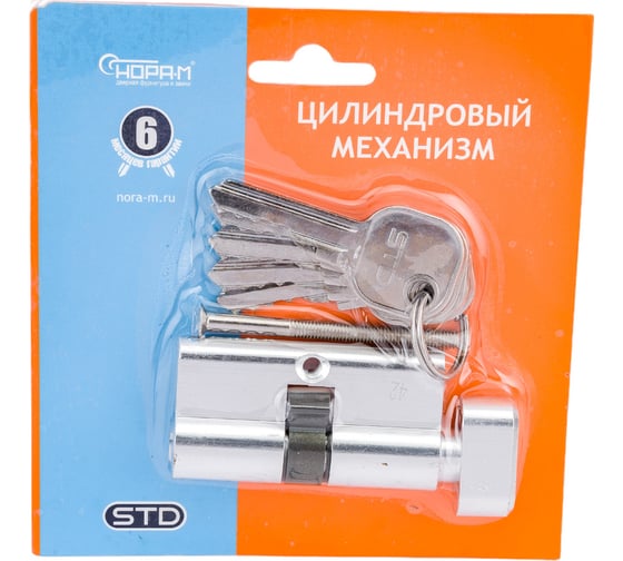 Цилиндровый механизм НОРА-М STD AL ЛВ-60 30-30 хром 16554