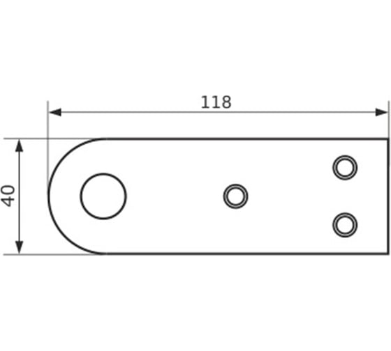 Проушина усиленная Дверной Страж 120x40 прямая толщ. 5 мм черный ДС74216
